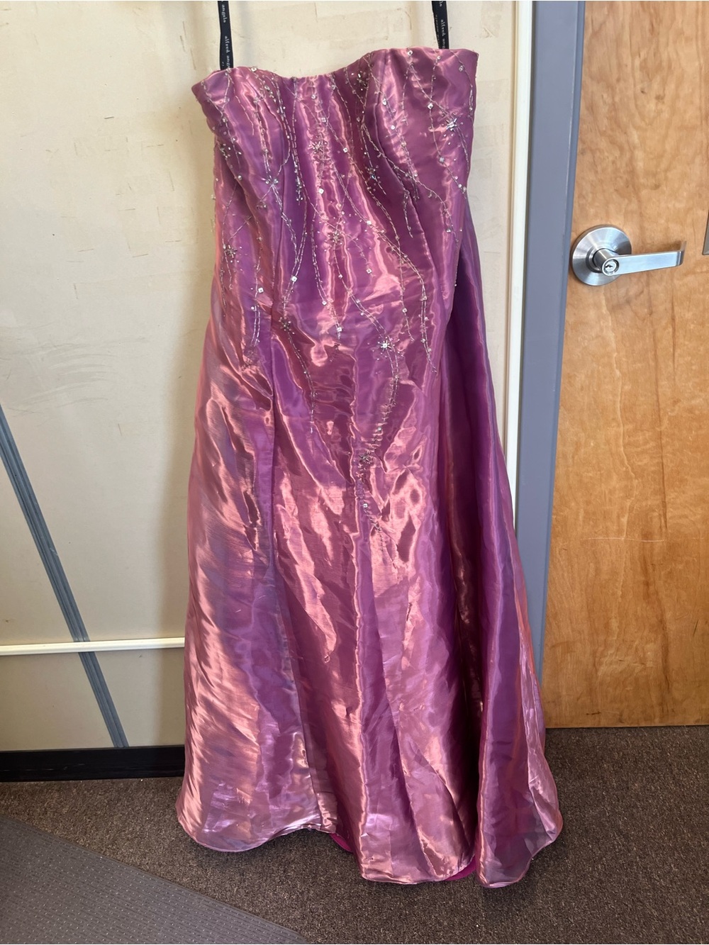 Vintage prom Shimmery Pink Strapless Dress euc unique and beautiful size 18W